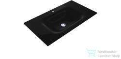 LunArt Timo 800 80x45 cm-es beépíthető öntöttmárvány mosdó túlfolyó nélkül, fekete kvarc 5999123006691 (5999123006691)