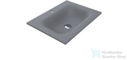 LunArt Timo 600 60x45 cm-es beépíthető öntöttmárvány mosdó túlfolyó nélkül, szürke kvarc 5999123006622 (5999123006622)
