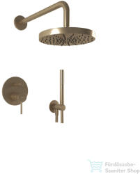 Bugnatese Kline falsík alatti komplett zuhanyrendszer 22, 5 cm-es esőztetővel, belső egységgel, zuhanyszettel, bronz 5774BR (5774BR)