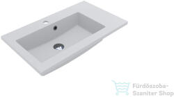 LunArt Liam 700 L 70x40 cm-es beépíthető öntöttmárvány mosdó, matt fehér 5999123001092 (5999123001092)