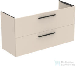Ideal Standard I. LIFE A 120x44 cm-es 2 fiókos fali alsószekrény mosdó és fogantyú nélkül, Sand beige matt T5258NF (T5258NF)