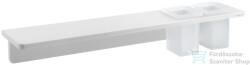 SAPHO ABELINE rockstone polc, 2 furattal, 2 pohárral, 600x12x100mm, matt fehér (AE602-0101-01) (AE602-0101-01)