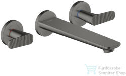 Hansgrohe AXOR CITTERIO C falsík alatti kádtöltő csaptelep rombuszmetszéses fogantyúval, zuhany csatlakozó és alaptest nélkül, polírozott fekete króm 49483330 (49483330)