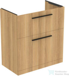 Ideal Standard I. LIFE A 80x44 cm-es 2 fiókos álló szekrény mosdó és fogantyú nélkül, Natural oak T5274NX (T5274NX)