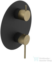 SAPHO ULTRASAN falbasüllyesztett csaptelep, 2-irányú, zuhanyváltóval, matt fekete-matt fekete UT043VBG (UT043VBG)
