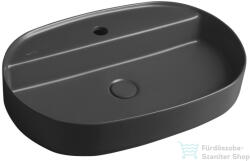 SAPHO INFINITY OVAL kerámiamosdó, 60x40cm, antracit (10NF65060-2C) (10NF65060-2C) - furdoszoba-szaniter