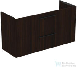 Ideal Standard I. LIFE A 120x44 cm-es 2 fiókos fali alsószekrény mosdó és fogantyú nélkül, Coffee oak T5258NW (T5258NW)