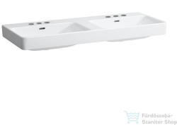 Laufen Pro S 120x46 cm-es dupla mosdó 3 csaplyukkal, LCC bevonattal, fehér H8149664001081 (H8149664001081)