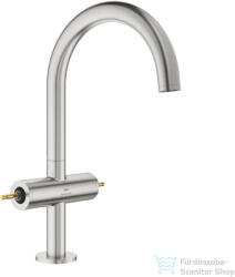 GROHE ATRIO PRIVATE L magasított mosdó csaptelep fogantyú nélkül, click-clack leeresztővel, Supersteel 21134DC0 (21134DC0)