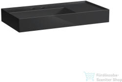 Laufen Kartell By Laufen 90x46 cm-es mosdó 2 csaplyukkal, túlfolyó nélkül, fényes fekete H8103380208151 (H8103380208151)