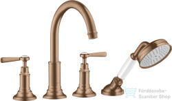 Hansgrohe AXOR MONTREUX 4 üléses peremre szerelhető kádtöltő csaptelep, szálcsiszolt vörös arany hatású 16550310 (16550310)
