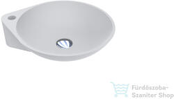 LunArt Selma 46, 6x40 cm-es pultra ültethető öntöttmárvány mosdó túlfolyó nélkül, matt fehér 5999123002723 (5999123002723)