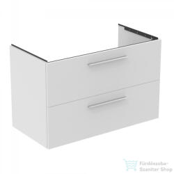 Ideal Standard I. Life B 100x50, 5 cm-es 2 fiókos fali szekrény mosdó és fogantyú nélkül, matt fehér T5276DU (T5276DU)