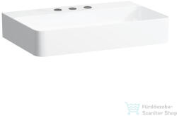 Laufen Val SaphirKeramik 65x42 cm-es csiszolt aljú mosdó 3 csaplyukkal, túlfolyó nélkül, LCC Active bevonattal, fehér H816284A001581 (H816284A001581)