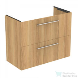 Ideal Standard I. Life S 80x37, 5 cm-es 2 fiókos fali szekrény mosdó és fogantyú nélkül, Natural oak T5295NX (T5295NX)