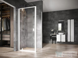 RAVAK NEXTY NDOP1+NPSS 90x90 cm-es nyílóajtós zuhanykabin fix oldalfallal, fehér/transparent 03O70101Z1SET90NPSS90 (03O70101Z1SET90NPSS90)