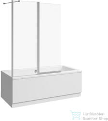 Jika NION 115x150 cm-es fix részes kádparaván átlátszó üveggel, fényes ezüst színű profillal, H2572N60026681 (H2572N60026681)