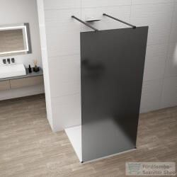 SAPHO POLYSAN ESCA BLACK MATT Walk-in zuhanyfal, szabadonálló, füst üveg, 1100mm (ES1411-06) (ES1411-06)