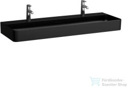 Laufen Val SaphirKeramik 120x42 cm-es mosdó 2 csaplyukkal, matt fekete H8102897161071 (H8102897161071)