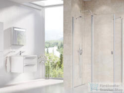 RAVAK CHROME CRV2+CPS 110x100 cm-es nyílóajtós zuhanykabin fix oldalfallal, szatén/transparent 1QVD0U00Z1SET110CPS100 (1QVD0U00Z1SET110CPS100)