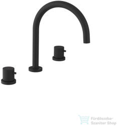 SAPHO ULTRASAN három üléses mosdó csaptelep, matt fekete (UT017VB) (UT017VB)