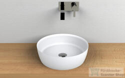 LunArt Anthony 40 cm-es pultra ültethető öntöttmárvány mosdó csaplyuk és túlfolyó nélkül, matt fehér 5999123003539 (5999123003539)