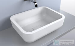 LunArt Shelby 59, 5x44, 7 cm-es pultra ültethető öntöttmárvány mosdó csaplyuk és túlfolyó nélkül, fényes fehér 5999123004321 (5999123004321)