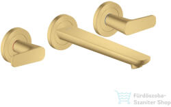 Hansgrohe AXOR Citterio C falsík alatti mosdó csaptelep 19 cm-es kifolyóval, nem zárható leeresztővel, alaptest nélkül, szálcsiszolt arany hatású 49070250 (49070250)