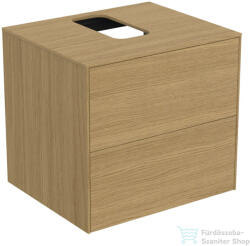 Ideal Standard CONCA 60, 2x50, 5 cm-es 2 fiókos szekrény kivágott lappal, mosdó nélkül, Light oak T3940Y6 (T3940Y6)