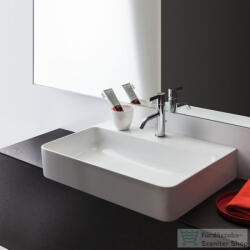 Laufen Val SaphirKeramik 55x42 cm-es túlfolyó nélküli csiszolt aljú mosdó 1 csaplyukkal, LCC bevonattal, fehér H8162824001111 (H8162824001111)