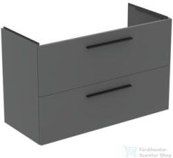 Ideal Standard I. LIFE A 100x44 cm-es 2 fiókos fali szekrény mosdó és fogantyú nélkül, Quartz grey matt T5257NG (T5257NG)