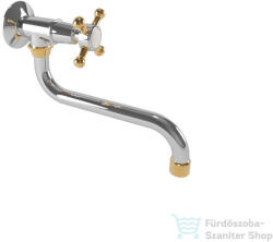 Bugnatese LADY hidegvizes fali mosdó csaptelep leeresztő nélkül, Króm/arany 974CRDO (974CRDO)