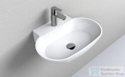 LunArt River 55x39 cm-es öntöttmárvány mosdó túlfolyó nélkül, fényes fehér 5999123006035 (5999123006035)