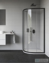 RAVAK BLIX II NBLCP4 80x80 negyedköríves tolóajtós zuhanykabin, transparent üveg, fekete 3BM40300Z1 (3BM40300Z1)