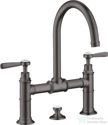 Hansgrohe AXOR MONTREUX 220 kétkaros mosdó csaptelep automata leeresztővel, szálcsiszolt fekete króm 16511340 (16511340)
