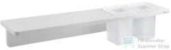SAPHO ABELINE rockstone polc, 2 furattal, 2 pohárral, 500x12x100mm, matt fehér (AE502-0101-01) (AE502-0101-01)