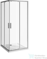 Jika NION 100x100 cm-es tolóajtós, szögletes zuhanykabin arctic üveggel, fényes ezüst profillal, H2512N30026661 (H2512N30026661)