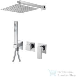 Bugnatese Tetris falsík alatti komplett zuhanyrendszer 25x25 cm-es esőztetővel, belső egységgel, zuhanyszettel, Króm 9101HCR (9101HCR)