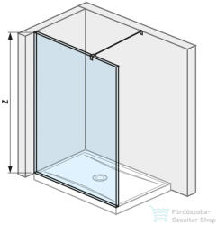 Jika PURE 138, 4 cm-es Walk-in zuhanyfal Jika Perla átlátszó üveggel, fényes ezüst profillal, H2674250026681 (H2674250026681)