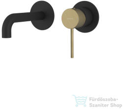 SAPHO ULTRASAN falba süllyesztett csaptelep, 16 cm-es kifolyócsővel, matt fekete-matt arany (UT118VBG) (UT118VBG)