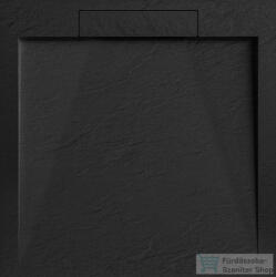 AREZZO design STONE pala hatású öntött márvány zuhanytálca, 90x90 cm-es, fekete AR-DYT099LB (AR-DYT099LB)