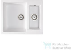 LunArt Marko 60, 5x49, 5 cm-es öntött gránit mosogató medence gyümölcsmosóval, szifon nélkül, Fehér 5999861632190 (5999861632190)