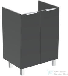 Ideal Standard EUROVIT+ 60x44 cm-es 2 ajtós álló szekrény mosdó nélkül, Mid glossy grey R0258TI (R0258TI)