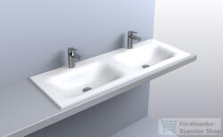 LunArt Timo 1200-2 120x45 cm-es beépíthető öntöttmárvány mosdó túlfolyó nélkül, fényes fehér 5999123006776 (5999123006776)