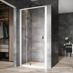 RAVAK NEXTY NDOP2-110 110x195 cm-es nyíló zuhanyajtó, Fehér/Króm/Transparent 03OD0100Z1 (03OD0100Z1)