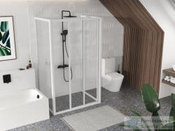 RAVAK SUPERNOVA ASDP3+APSS+APSS 80x80 cm-es tolóajtós, 3 oldalas zuhanykabin, fehér/transparent 00V401R2Z1SET802XAPSS80 (00V401R2Z1SET802XAPSS80)