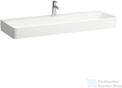 Laufen Val SaphirKeramik 120x42 cm-es mosdó 1 csaplyukkal, túlfolyó nélkül, LCC Active bevonattal, fehér H810289A001111 (H810289A001111)