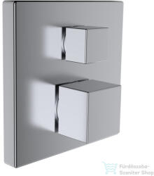 Laufen Quadriga falsík alatti termosztátos kád/zuhanycsaptelep légbeszívó szeleppel, Szálhúzott rozsdamentes acél HF901187423000 (HF901187423000)