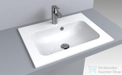 LunArt Gabriel 600 60, 1x45, 1 cm-es beépíthető öntöttmárvány mosdó, fényes fehér 5999123002020 (5999123002020)