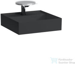 Laufen Kartell By Laufen 46x46 cm-es csiszolt aljú mosdó rejtett túlfolyóval, matt fekete H8183317161111 (H8183317161111)